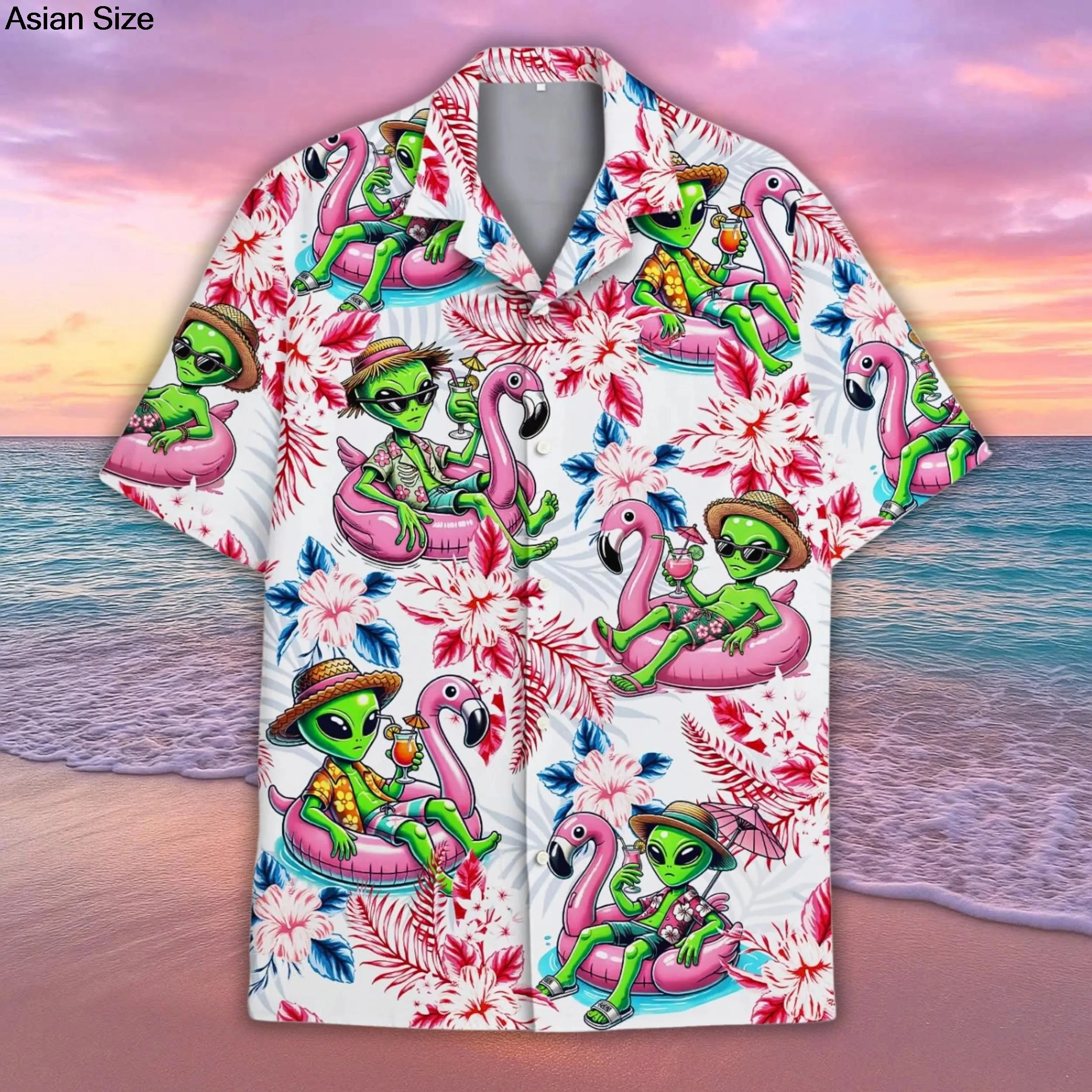 Flamingo Hawaiian Shirt Shorts Flamingo Button Up Shirt Bird Hawaiian Shirt Gift For Flamingo Lovers Summer Vacation Tee Tops