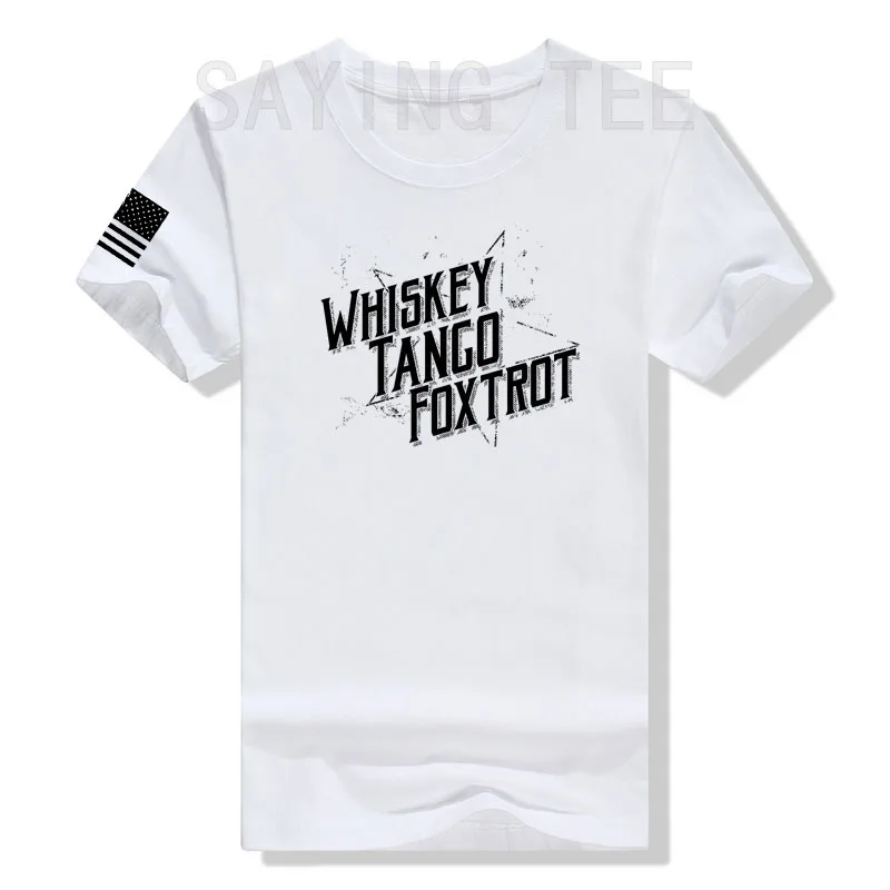 Whiskey Tango Foxtrot II Men\'s Fashion T-Shirt Military Veteran Patriotic Tee Top American Proud Graphic Outfit Dad Husband Gift