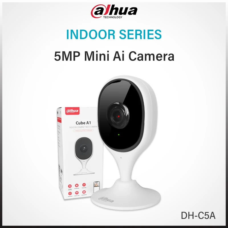 

Dahua 5 МП WiFi 6 внутренняя мини-камера с двусторонней связью, магнитным креплением, дверная камера, умное обнаружение людей и животных, сигнализация по аномальным звукам, Cube C5A