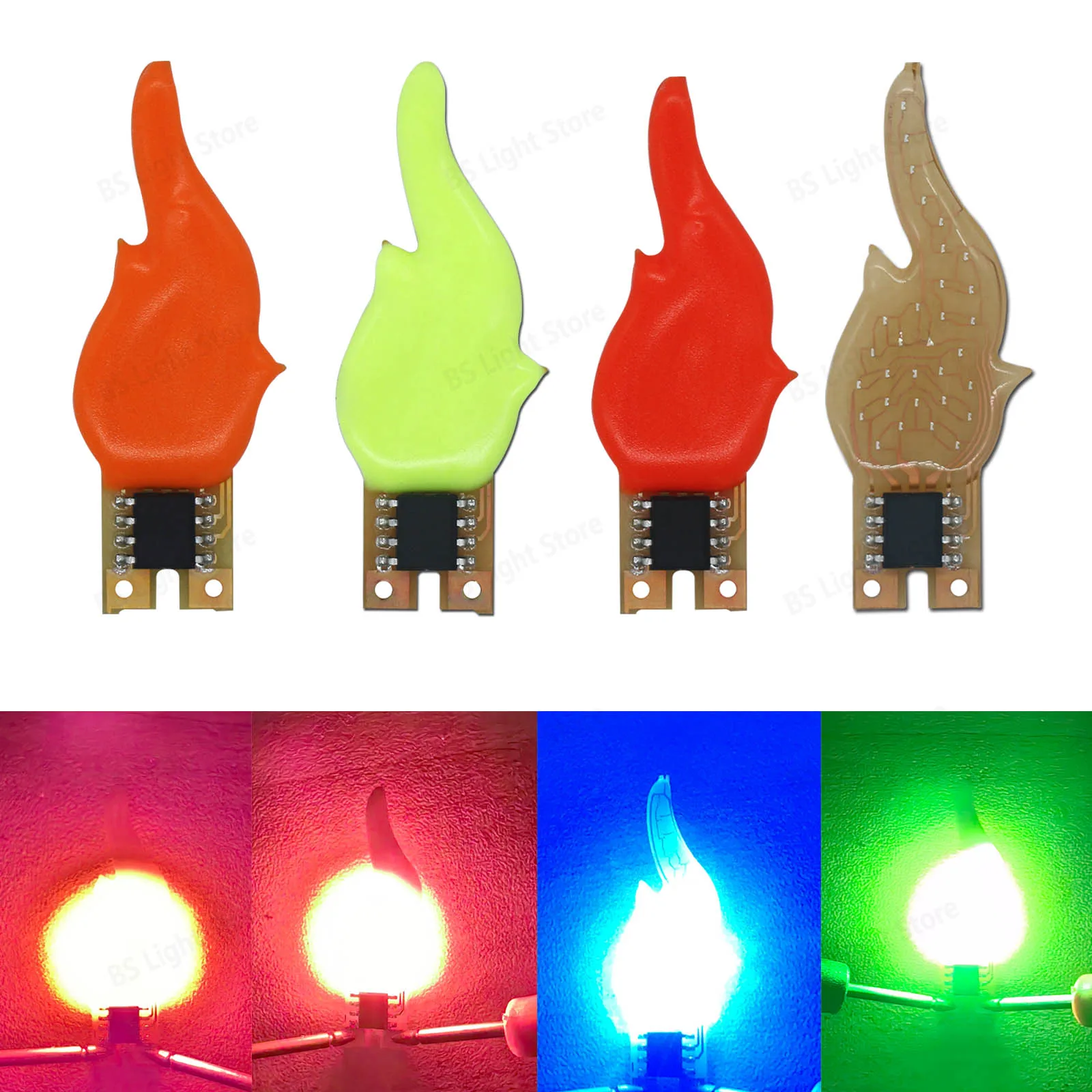 Led cob 3v-5V Flash Candele Edison Filamento flessibile Rosso Verde Rosa Diodo Decorazione Lampadina Accessori Luci di candela Blu