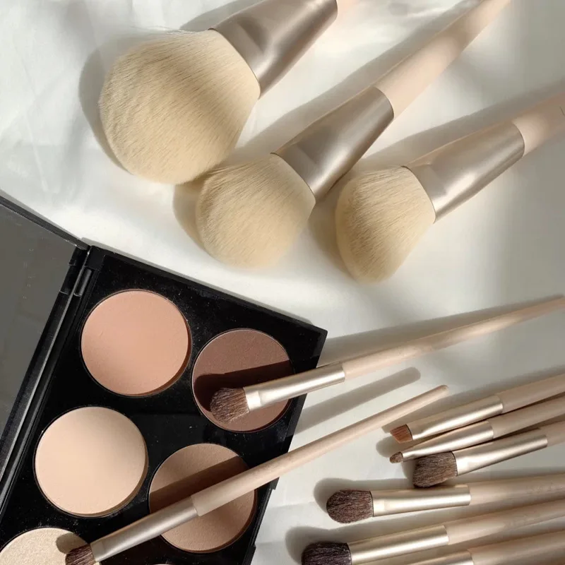 10/12/14pcs Makeup Brush Set Professional Blush Powder Brush Soft Fluffy Animal Hair Eyeshadow Foundation Facial Cosmetics Tools