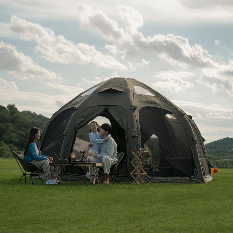 

Dome Air Tent-Army Green Durable Travel Camping Family Large Glamping Outdoor Classic Geodesic Outdoor Inflatable Tent