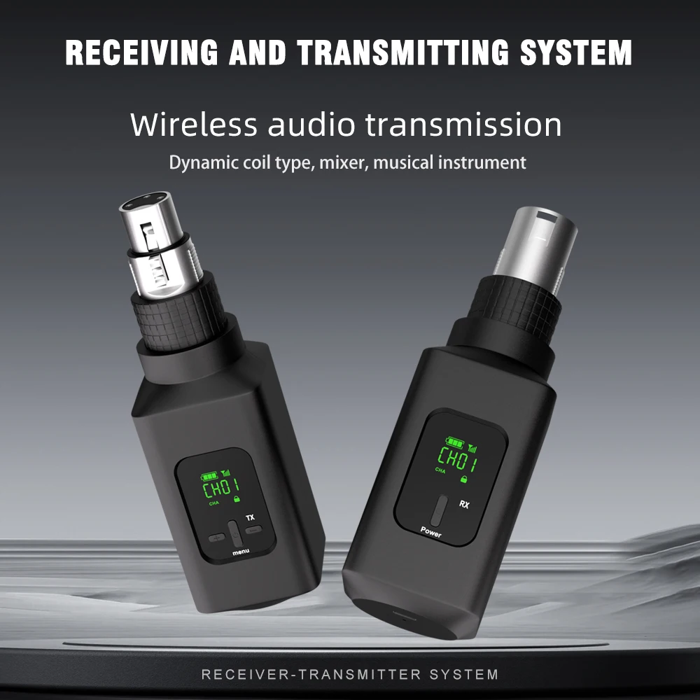 Wireless Microphone System G-MARK GX1.2 2.4G XLR Adapter 16 Channels Audio Transmitter And Receiver For Audio Mixer PA Speaker