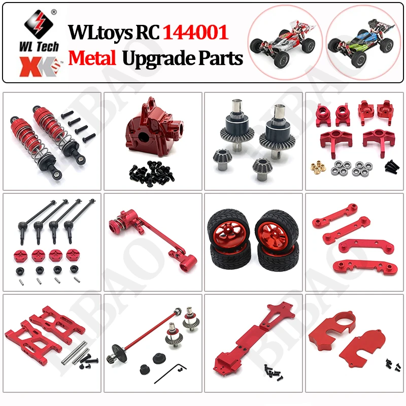 WLtoys 144001 144010 124007 124017 124018 Antriebswelle Getriebe Stoßdämpfer Differentialgetriebe Reifen Metall-Upgrade-Teile