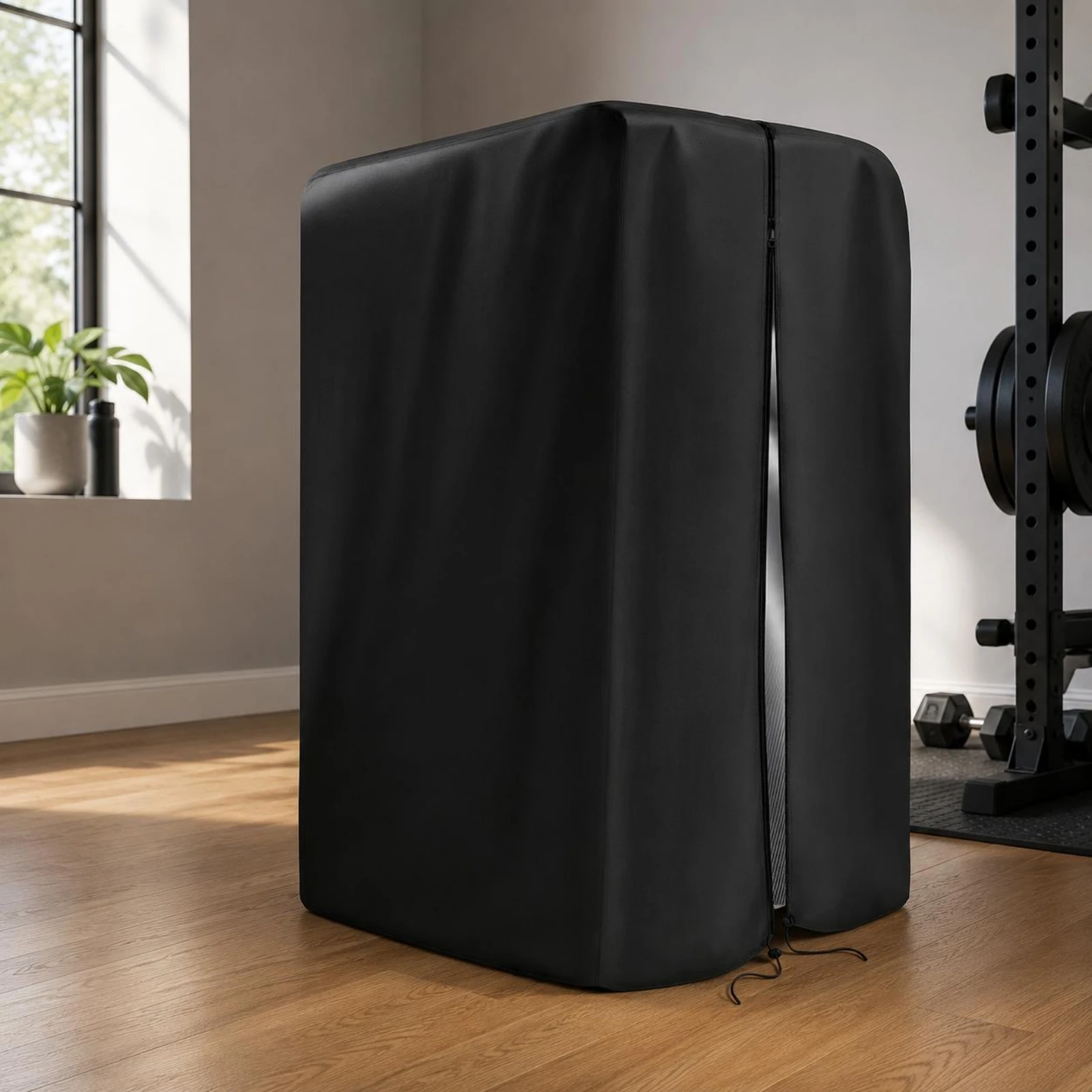 Pull-up Bar Cover Waterproof Exercise Frame Cover Drawstring Closure Front Opening for Home Gym