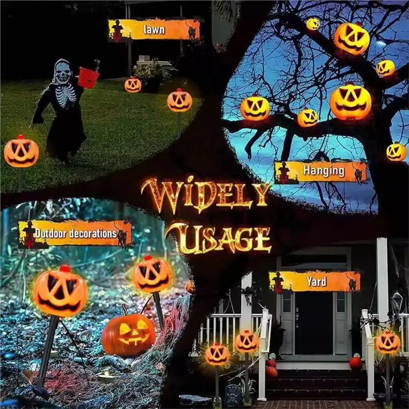 ABKW-할로윈 액세서리, 호박, 유령 태양광 조명 야외 방수 경로 조명 정원 홈 장식 램프