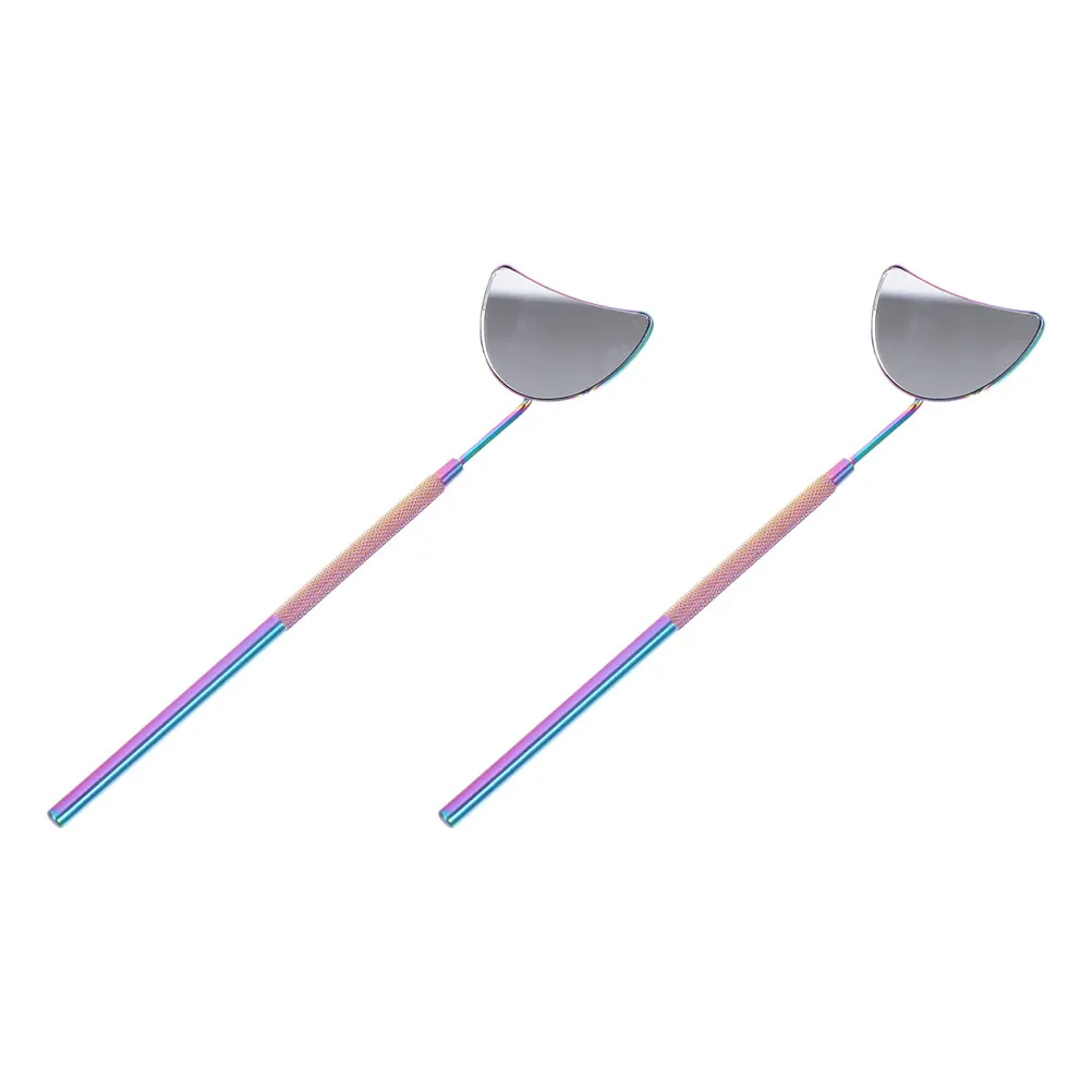Eyelash Extension Mirror Set – 2pcs Stainless Steel Handheld Magnifying Mirror for Lash Inspection & Salon Makeup