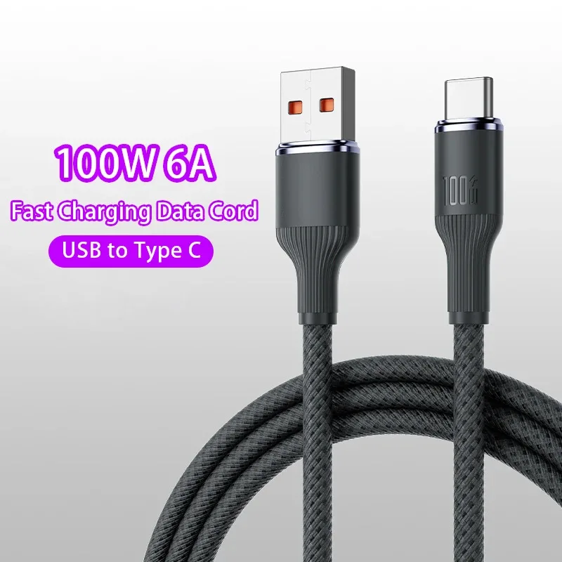 

100W 6A Fast charging data cable USB/Type C to Type C for Sumsung Huawei Xiaomi OPPO Android Phone High-speed Data Transfer Cord