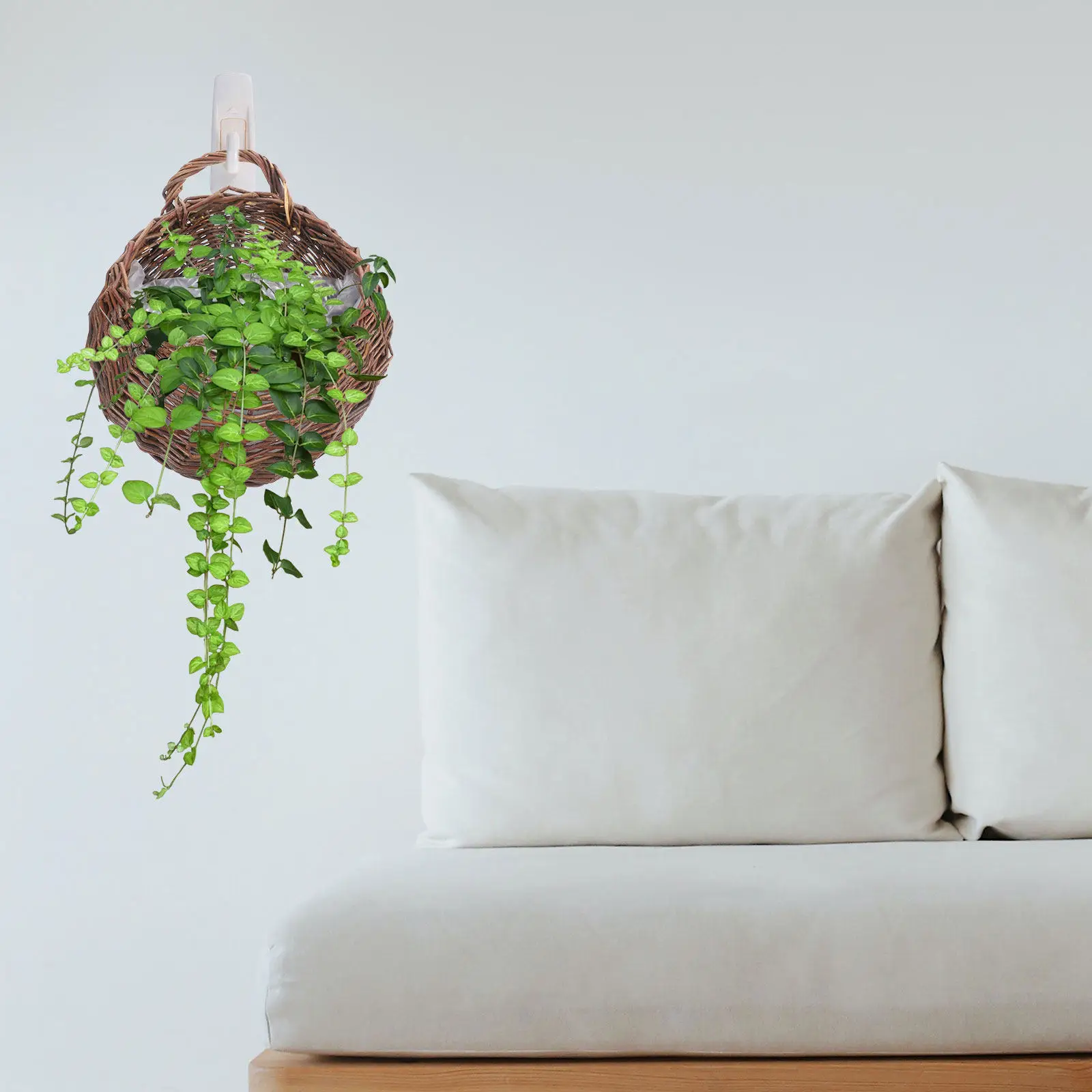 

Плетеная настенная корзина-кашпо из ивы, натуральная, ручной работы, декоративный контейнер для хранения комнатных растений и цветов