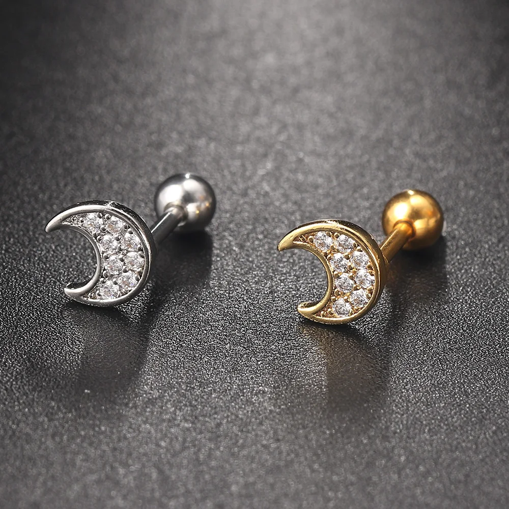 1PC Helix Piercing kolczyki kobiety Dainty krzyż serce korona cyrkonu ucha Tragus akcesoria do ciała biżuteria darmowa wysyłka KAE348-M — zdjęcie 6