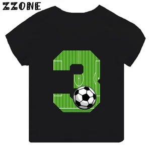 Jubiläum, 1 Jahr, 2 Jahre, 3 Jahre, 4 Jahre, 5 Jahre, Fußball-T-Shirt mit Anzahl und Arc-Kindern, lustige Kleidung für Jungen und Mädchen, 6 Jahre, 7 Jahre, 8 Jahre, 9 Jahre Hauptverkauf von Fußballhemd - №1