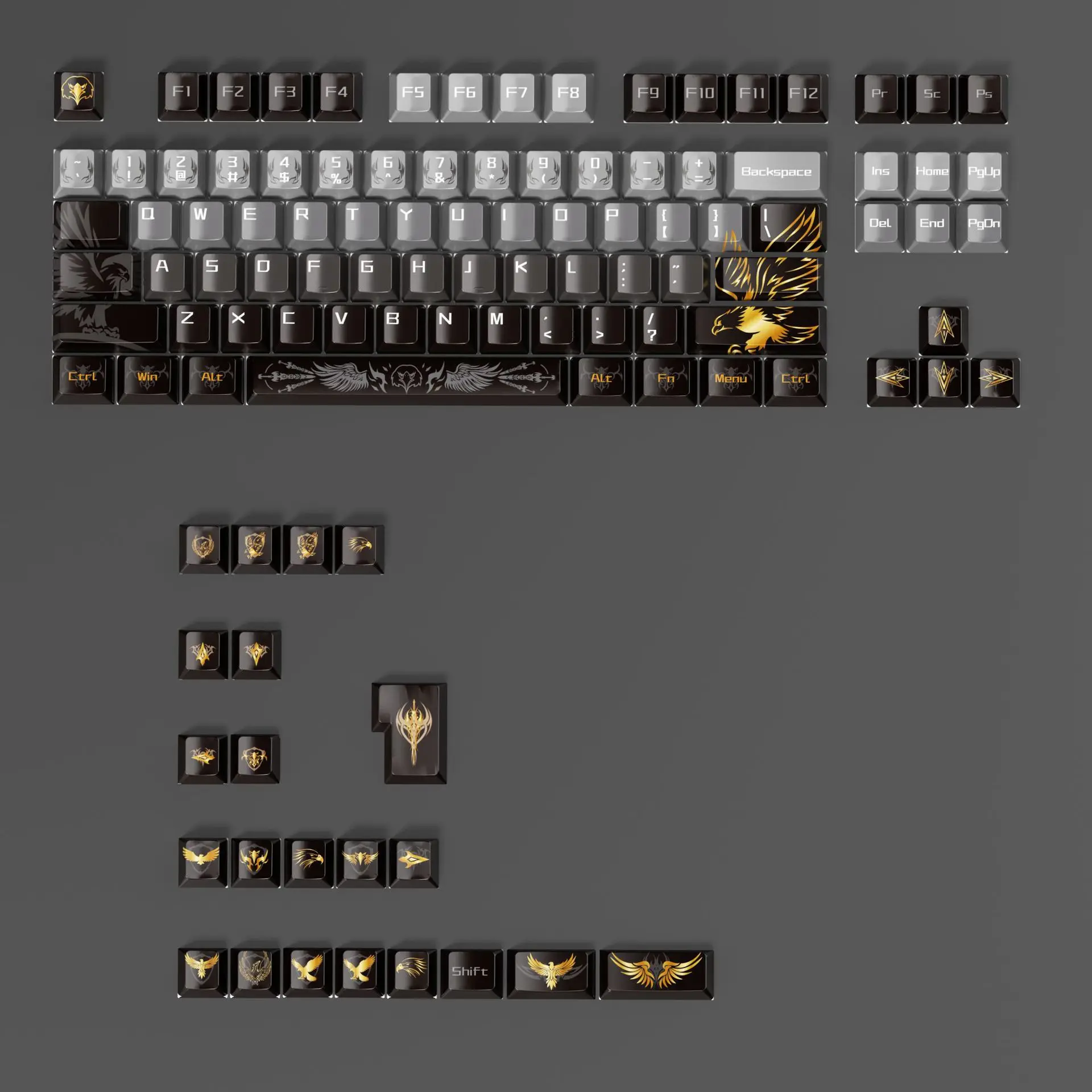 

Sublimation 109 Key Eagle - Grey Customized Mechanical Keyboard Personalized Keycaps Combination Keycaps