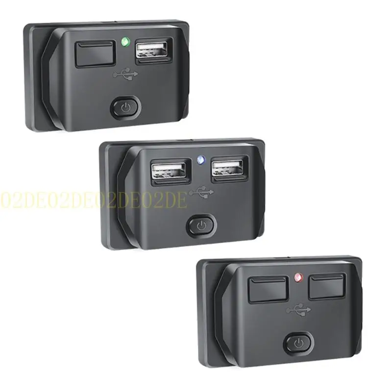 

02DE 3.1A Double USB Car ChargersSocket USB Charging Outlet Power Adapter Compatible for Motorcycle Truck ATV Boat Car