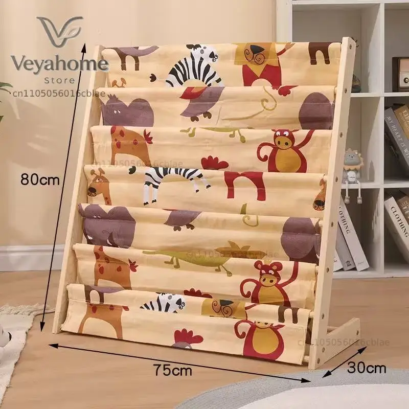 Household Solid Wood Floor To Ceiling Bookshelf Removable Multi-Layer Storage Bookshelf Children'S Picture Book Storage Rack