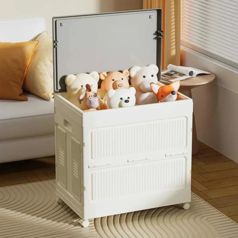 

Multifunctional Large Capacity Bin Foldable Removable Plastic Toys Storage Cabinet Box For Living Room