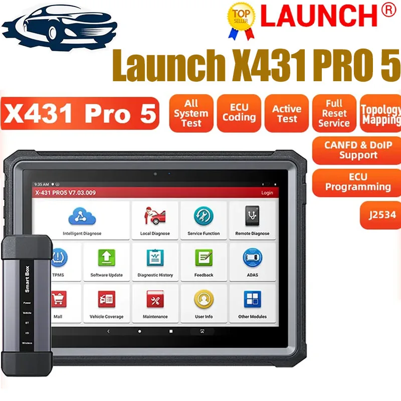 LAUNCH X431 PRO 5 PRO5 J2534 ECU Programming Car Diagnostic Tool OBD2 Scanner Intelligent Diagnosis Automotive Scanner