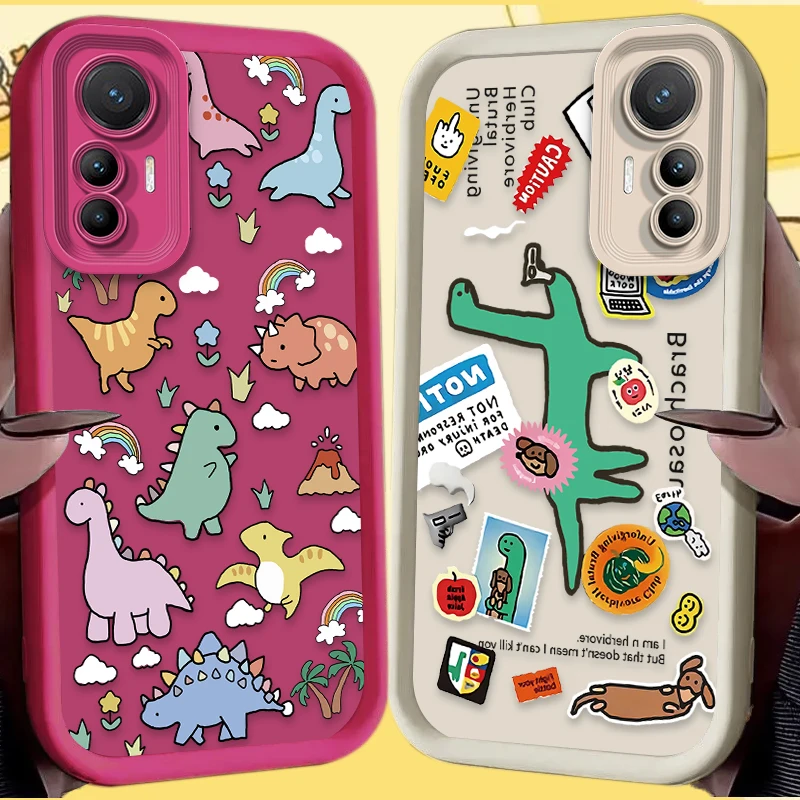 لطيف الكرتون ديناصور نمط جراب هاتف ل Xiaomi Mi 15 الترا 14 13 12 12S 12X 11 لايت 5G NE 13T 12T 11T 14T برو غطاء ناعم #3