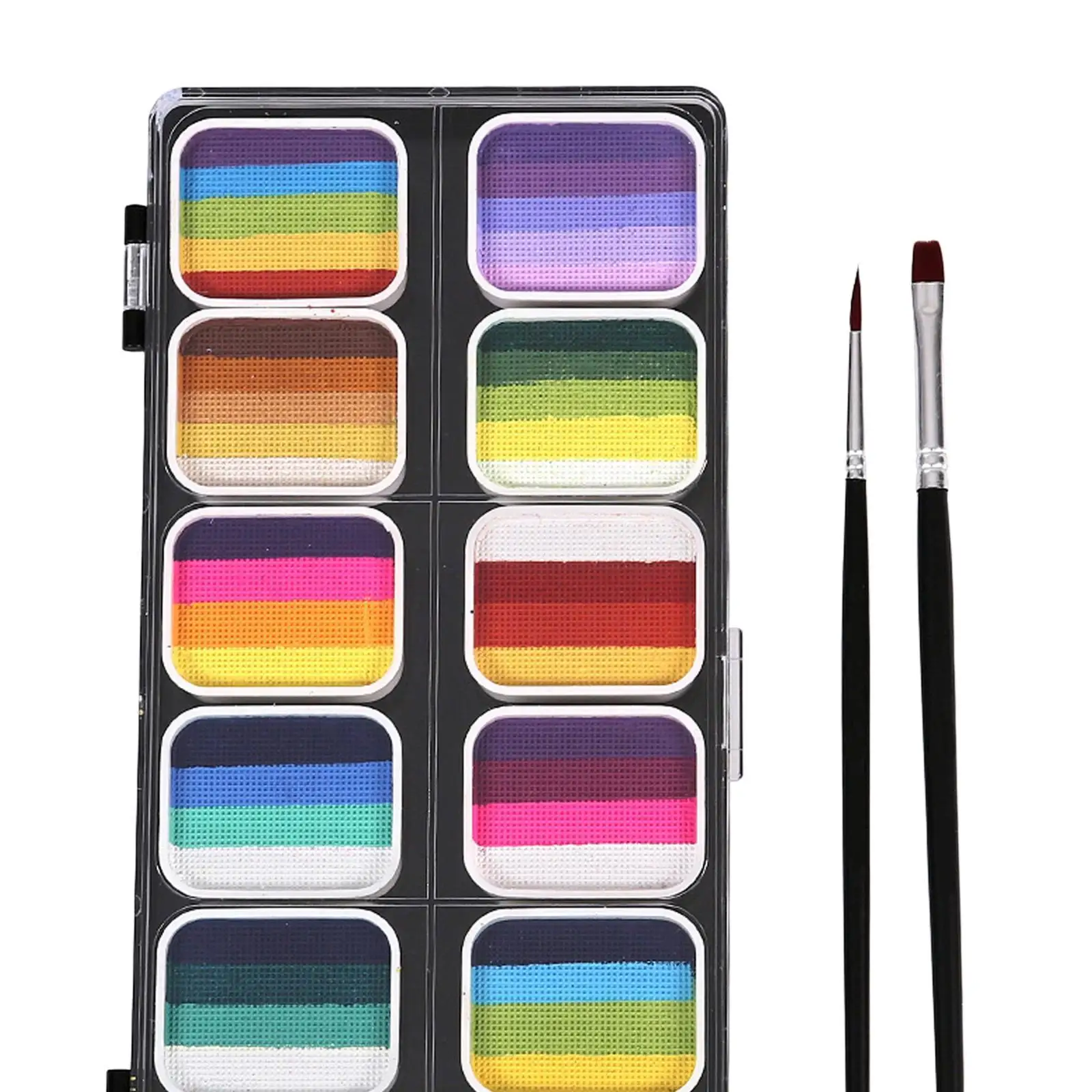 Water Based Face Body Paint 12 Colors Palette for Children Kids Halloween Party Makeup Kit with Brushes