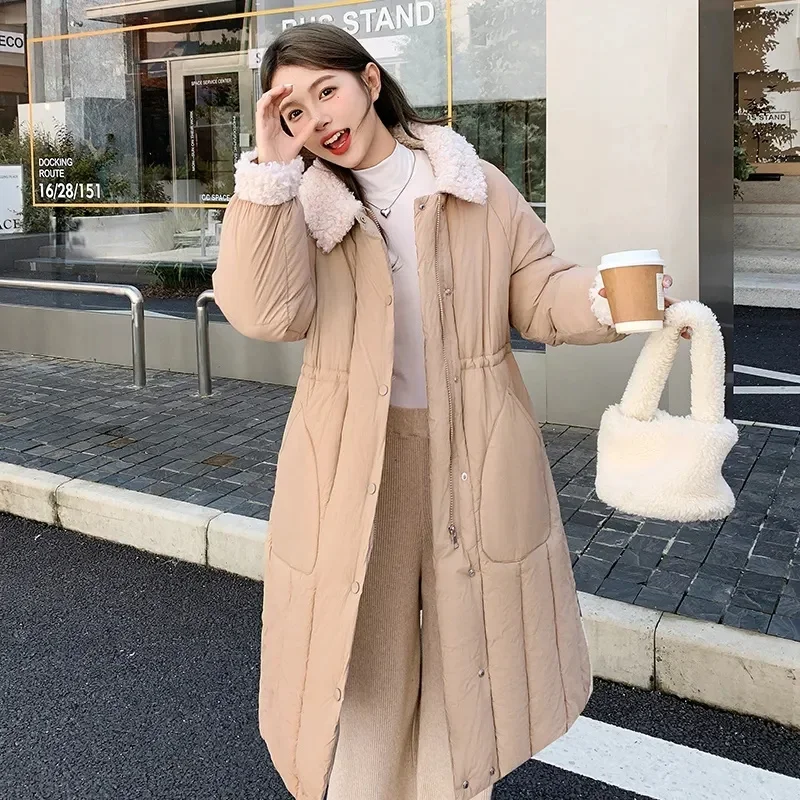 2024 New Winter Coat Women Long Parka Thickened Oversized X-Long Cotton-padded Jacket Clothing Puffer Female Casual Outerwear