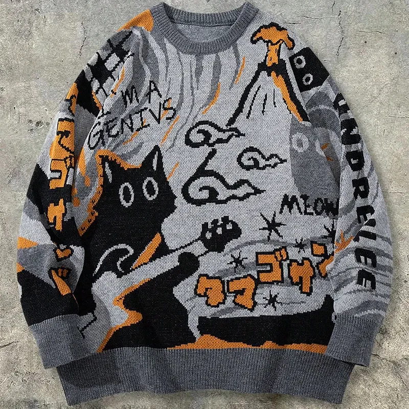 سترة محبوكة برسوم كارتونية كلاسيكية للرجال لعام 2025 للدفء، بلوفر محبوك غير رسمي بأكمام طويلة لموسم الخريف والشتاء #3