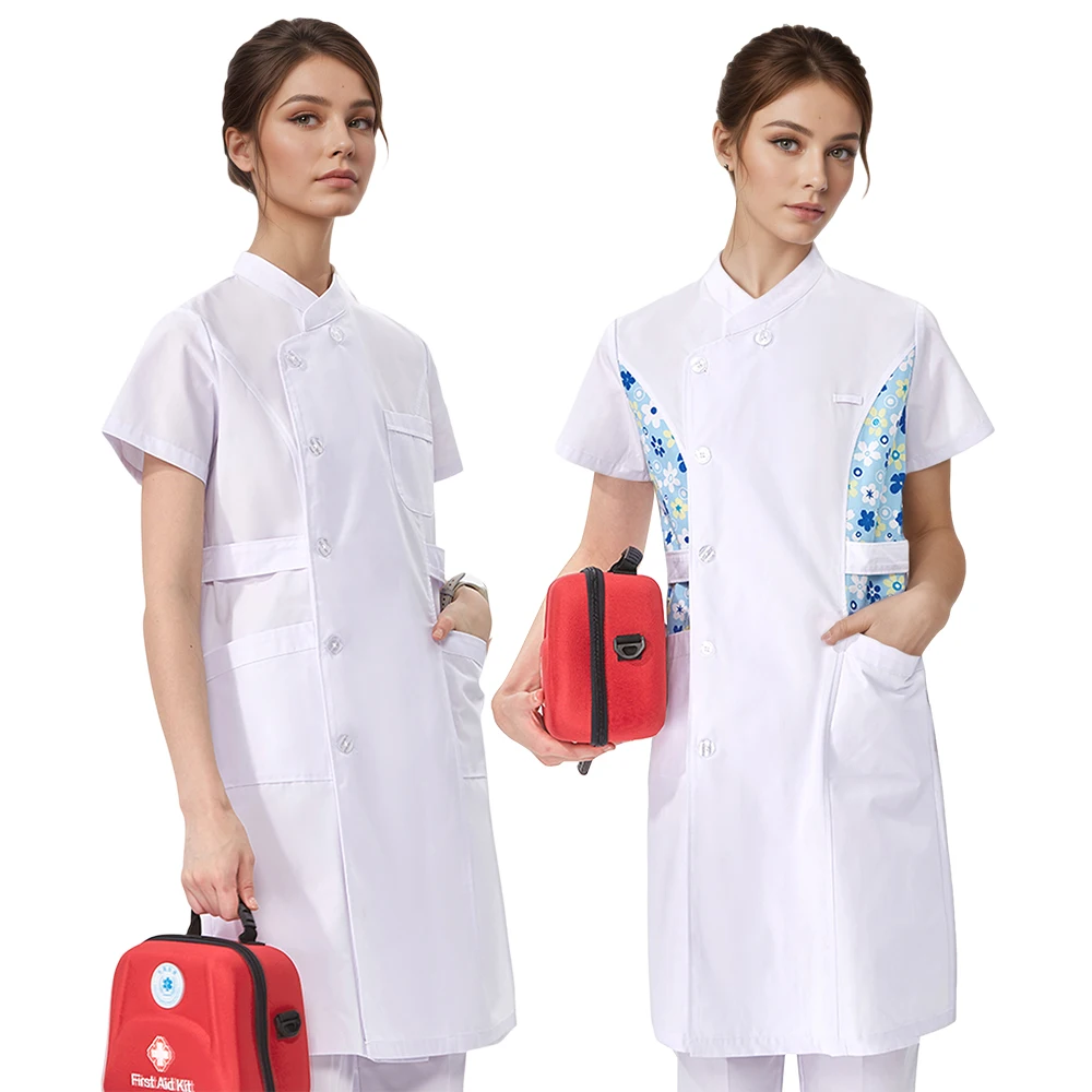 

Белый медицинский халат для медсестер, униформа для больниц, лабораторный халат, базовый профессиональный костюм для врачей, эстетичная рабочая одежда для клиник