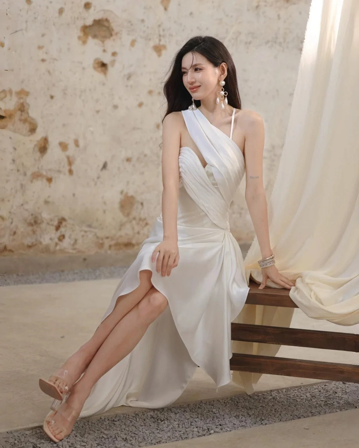 Customized High Quality Jersey Evening Dresses Temperament V-Neck Sleeveless Celebrity Gowns Custom Size Special Occas