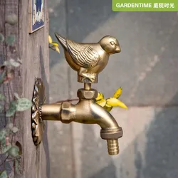 Bathroom Garden Faucet Antique Brass Retro style Kindergarden Wall Mount Animal Cold Water Faucet Basin Faucet