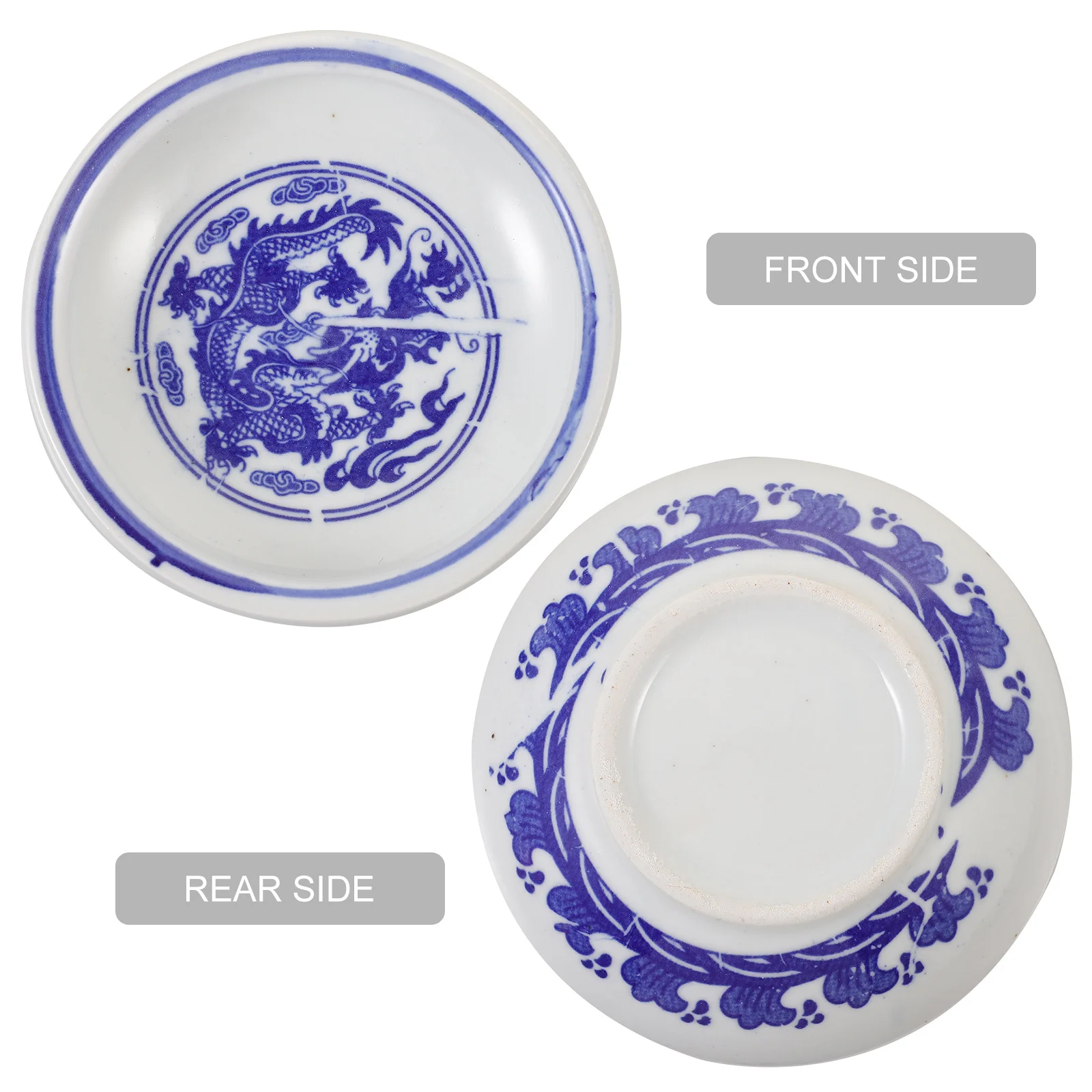 

1Pcs Ceramic Ink Dish Blue and White Porcelain Ink Plate Calligraphy Brush Holder Practical Calligraphy Painting Accessory