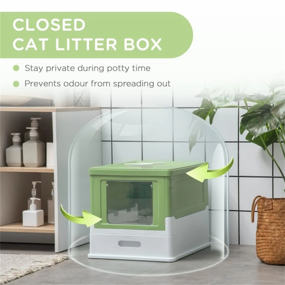 

Fully Enclosed Cat Litter Box Fully enclosed cat manure box Fully enclosed with hard push doors over doorways to avoid smells