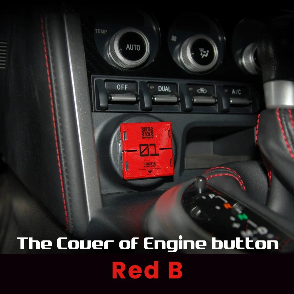 Slide-out Full Metal Mecha Cars and Motorcycles One-touch Start Button Protective Cover Decorative Car Accessories