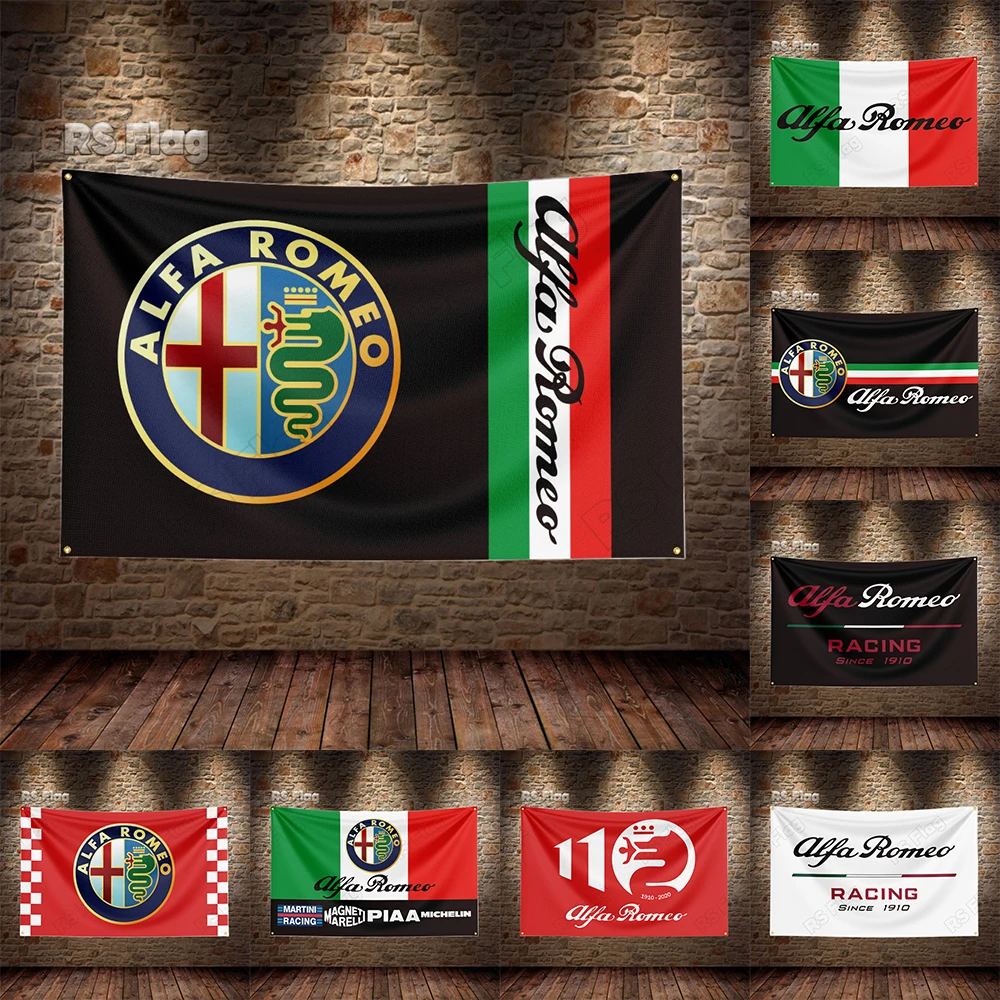 

3x5 Ft Alfa Romeo Car Flag Polyester Printed Cars Flags for Decor