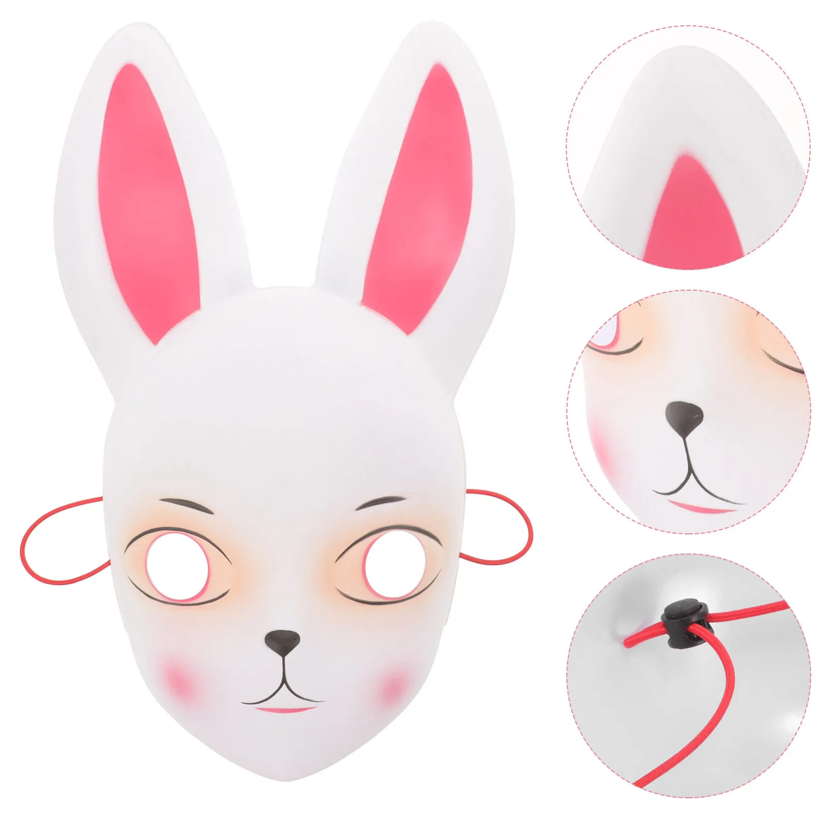 

Bunny Mask Rabbit Party Performance Masks Prop Lightweight Reusable Plastic Masquerade Cosplay Accessory Easter Halloween