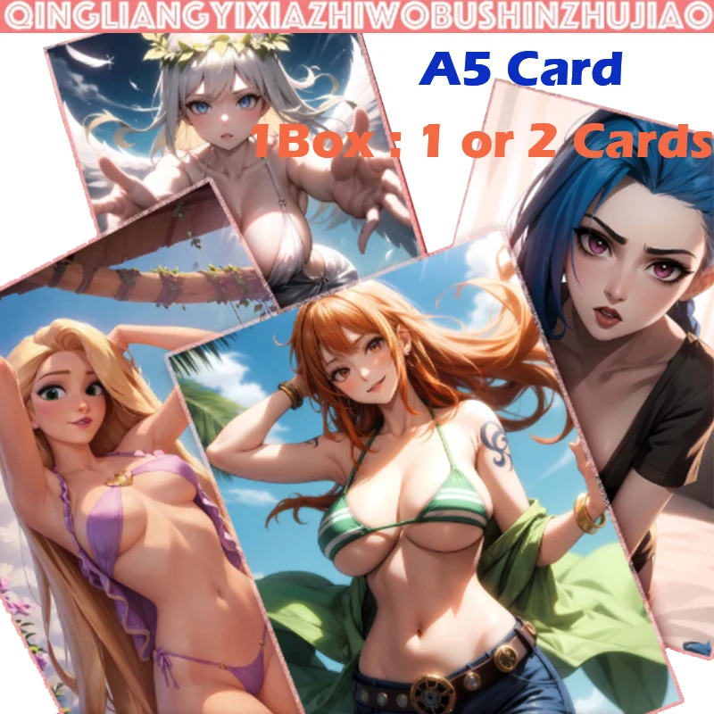 New A5 Cards QINLIANGYIXIAZHIWOBUSHINZHUJIAO Hobby Collection Cards Swimsuit Bikini Tactile Cards Booster Box Toy Gifts