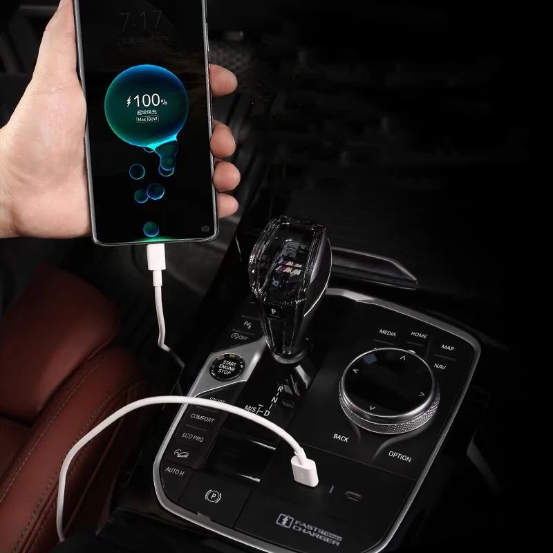 Für BMW G42 G20 G21 G22 G23 G26 G28 I3 I4 27W Auto USB Typ-C Ladegerät Schnelles Telefonladegerät Schalthebel-Ladehalterung – Detail 2