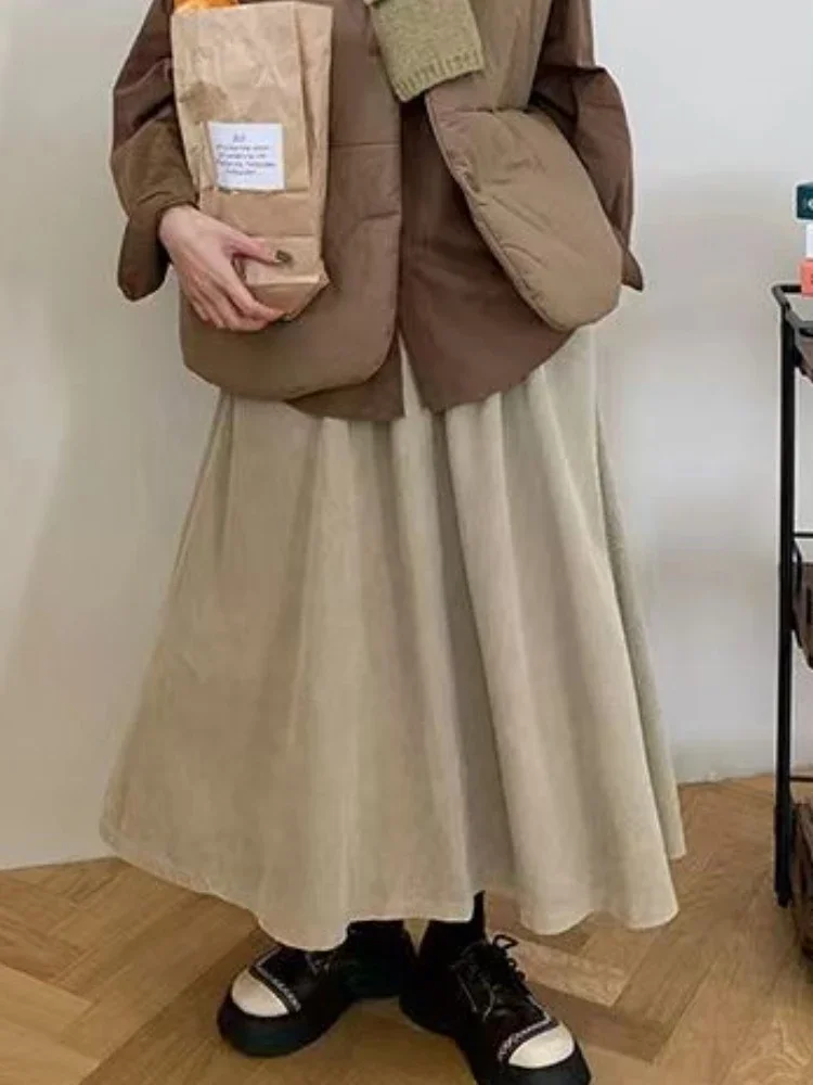 

Юбки женские плиссированные однотонные миди шикарные ретро с высокой талией летние свободные для отдыха Лидер продаж Юбка Женская универсальные корейский стиль изящные