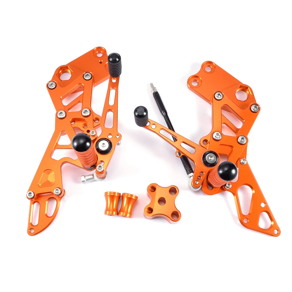 RC 125 200 390 Adjustable Motorcycle Rearset Footrests Foot Pegs Rear Set For K&TM RC125 RC200 RC390 2014-2019 2020 2021
