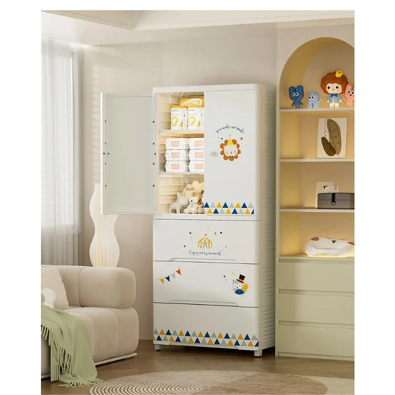 Большой шкаф для хранения, пластиковый детский шкаф, детский шкаф.