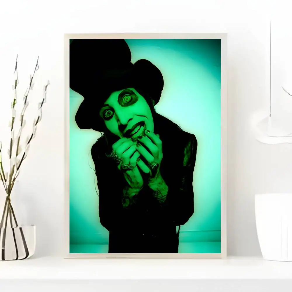 ملصق مارلين مانسون ملصق فني مع مطبوعات هدية تزيين غرفة النوم وغرفة المعيشة