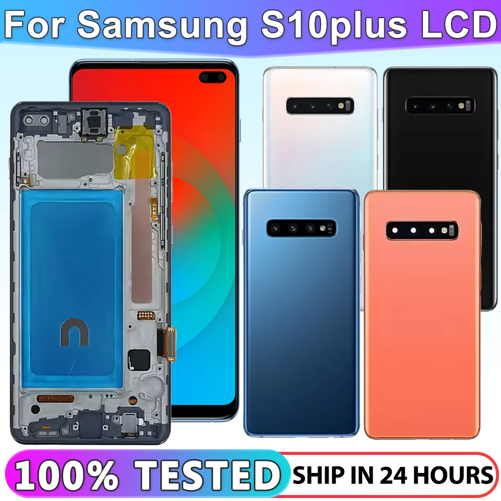 

Tested S10 Plus LCD with frame for SAMSUNG S10+ G975 G975F/DS Display Touch Screen Digitizer Assembly Replacement