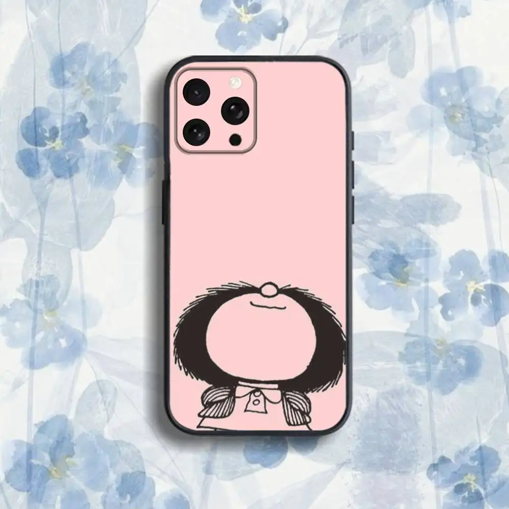 Cute-S M-Mafaldas-ES Phone Case For iPhone 17,16,15,14,13,12,Pro,Max,Plus,E,SE4,Air,Mini Black Soft Box