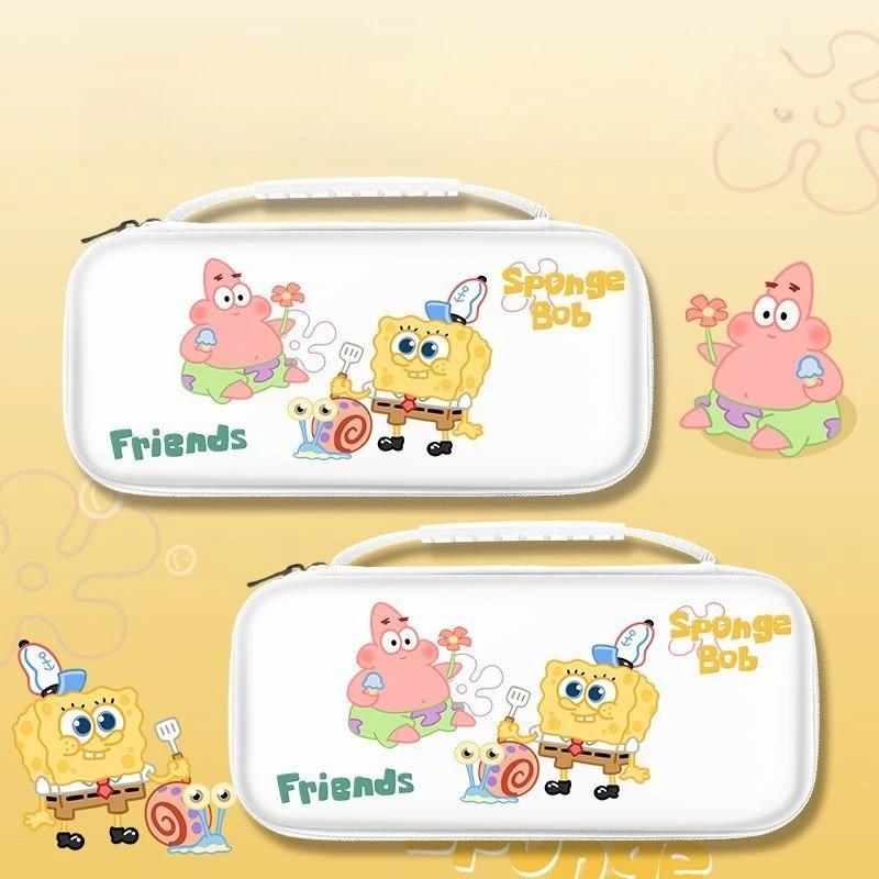Модный чехол-сумка Kawaii SpongeBob Patrick Star для Nintendo Switch OLED/NS Lite 2: портативный дорожный защитный чехол, стильный подарок