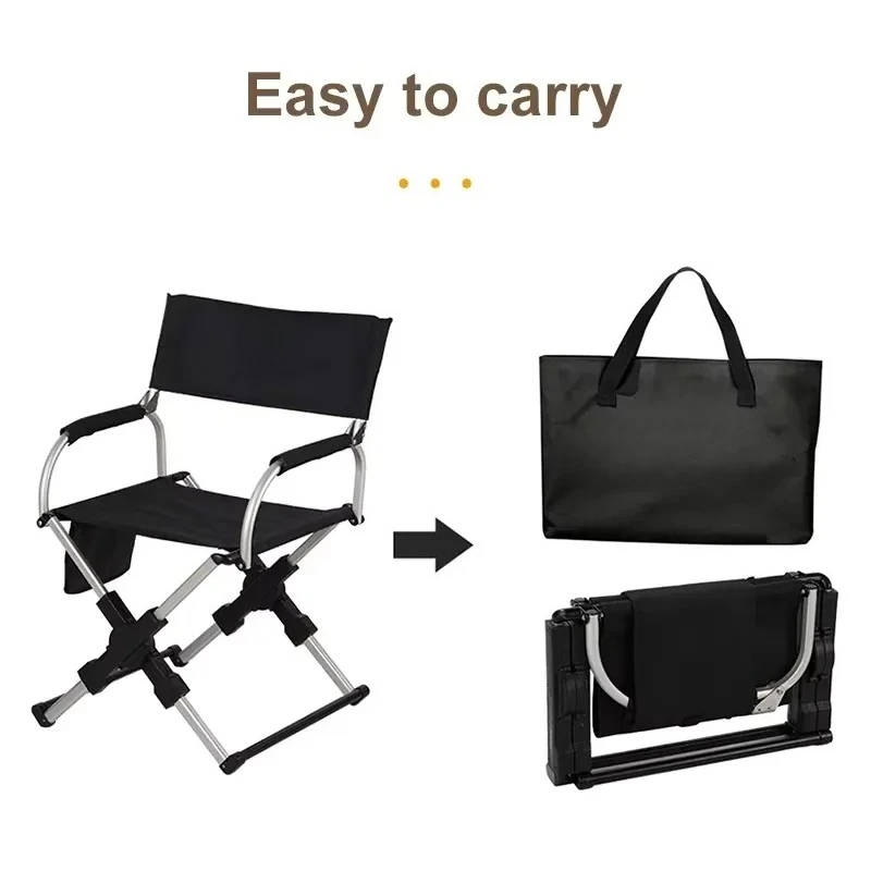 Outdoor Foldable Director Chair Aluminum Alloy Camping Beach Fishing Hiking Picnic Seat Portable Travel Furniture