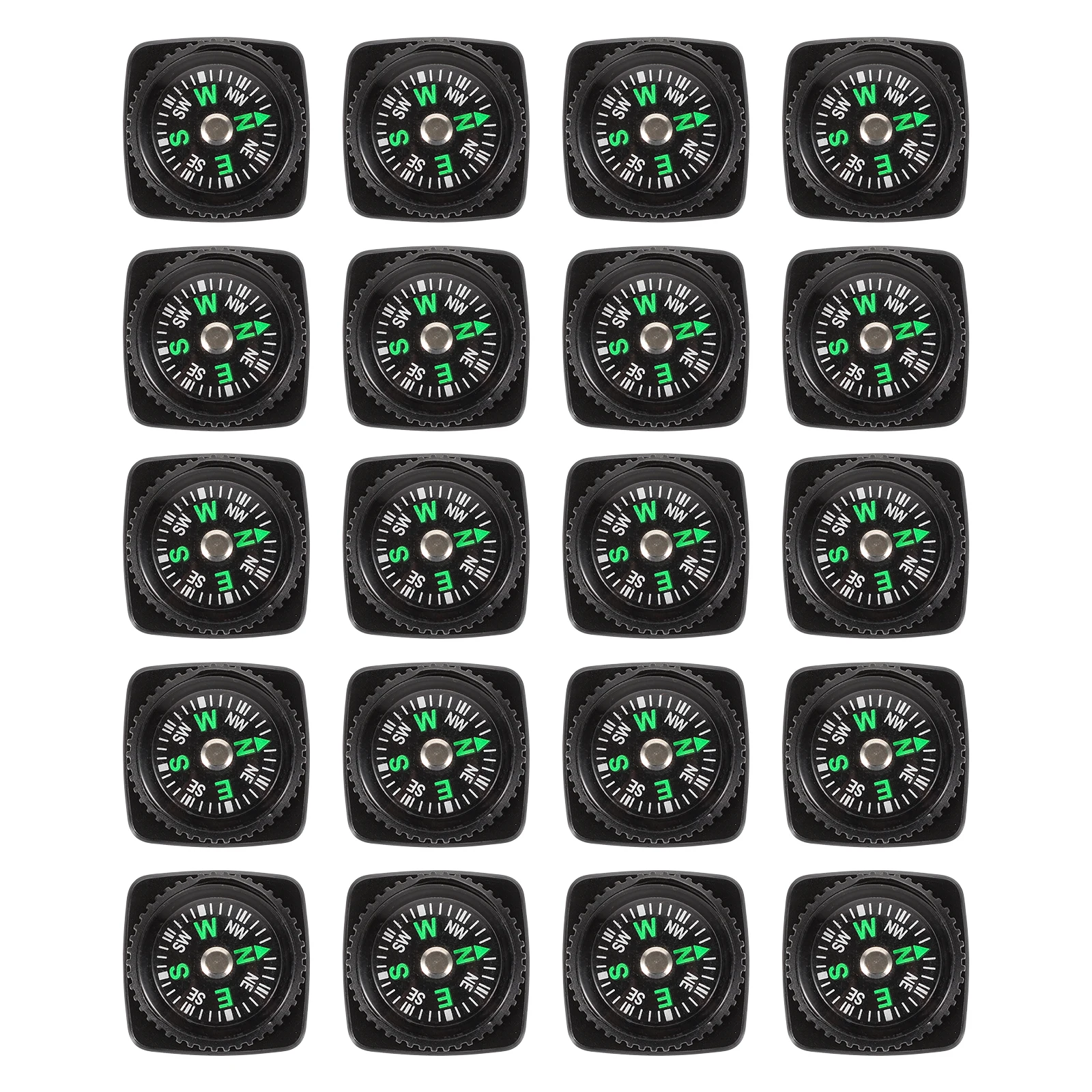 

20 Pcs Compass ABS Small Mini Little Miniature Button Cover Liquid Child