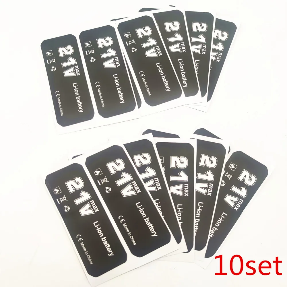 18V Sticker Label Suitable For Drill Hammer Wrench Battery 18650 5S2P 10 Sets