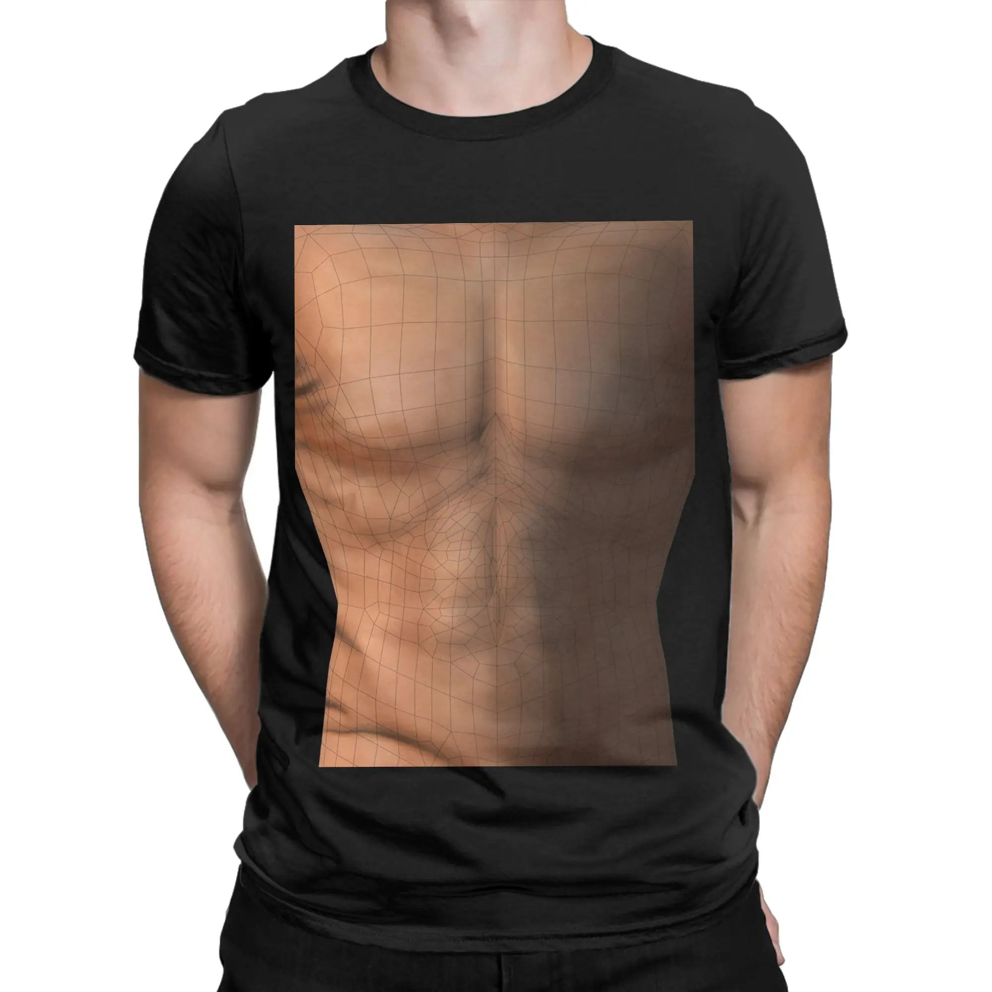 CG Torso Graphic 100% Cotton T-Shirt Mesh Tees Tops For Men