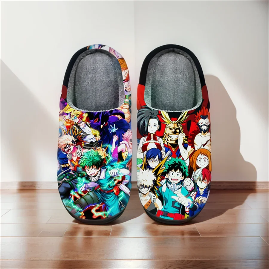 

Anime Cartoon Home Slippers My Hero Academia All Character Winter Warm Slippers For Man Woman Boy Girl Unisex Halloween Gift