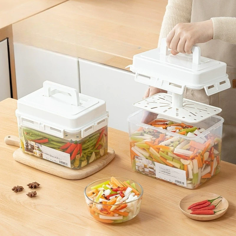 

1pcs 5L Kimchi Press Storage Container Pickle Jar For Gherkin Sauerkraut Kimchi Storage Container And Fermentation Organization