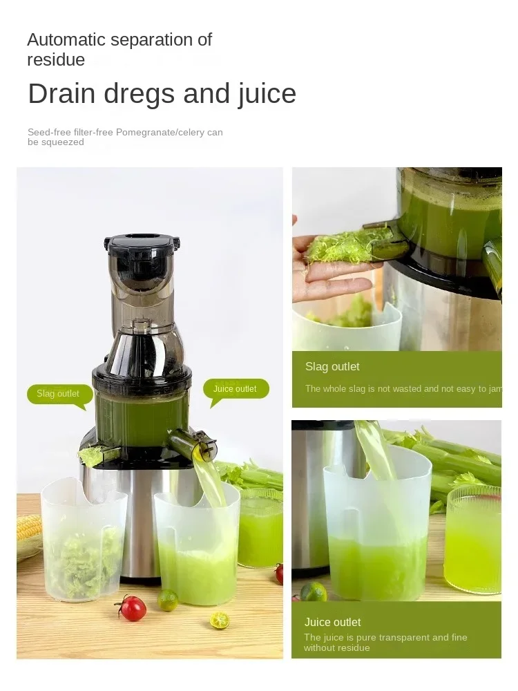 220V Yieach Slow Juicer with Wide Mouth and Juice Separation for Fruits and Vegetables