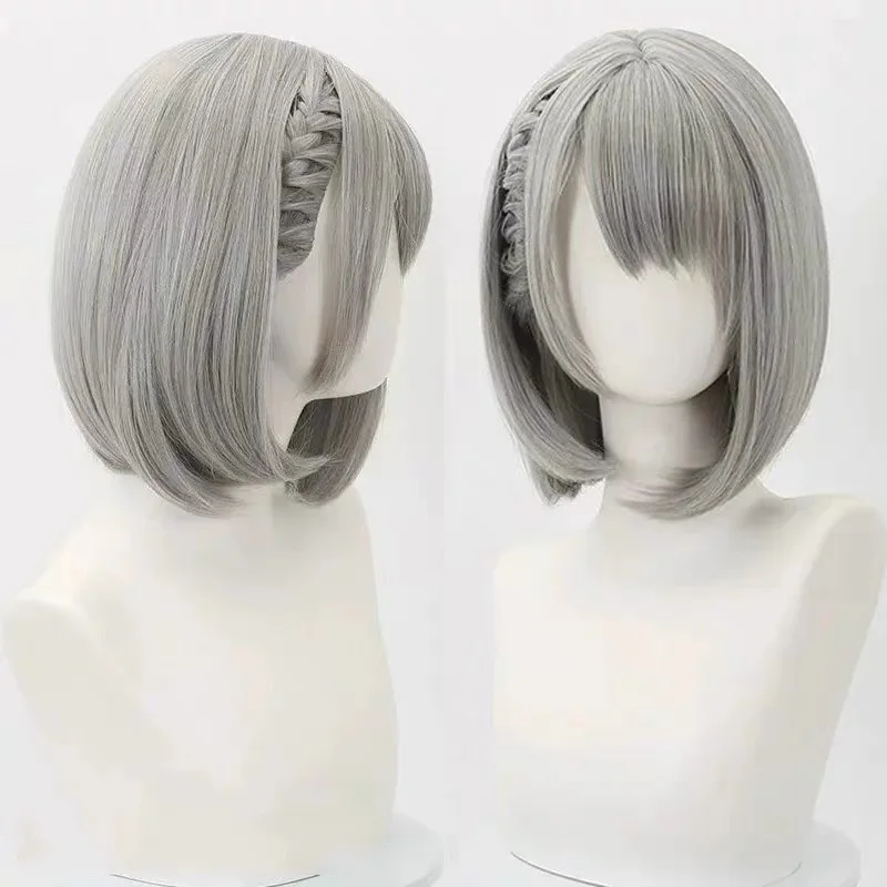 HAIRJOY Synthetic Hair Wig Delta Force Hackclaw Cospaly Wig Game Role-playing Cosplay Wig Grey Braided Hair Wig view 3