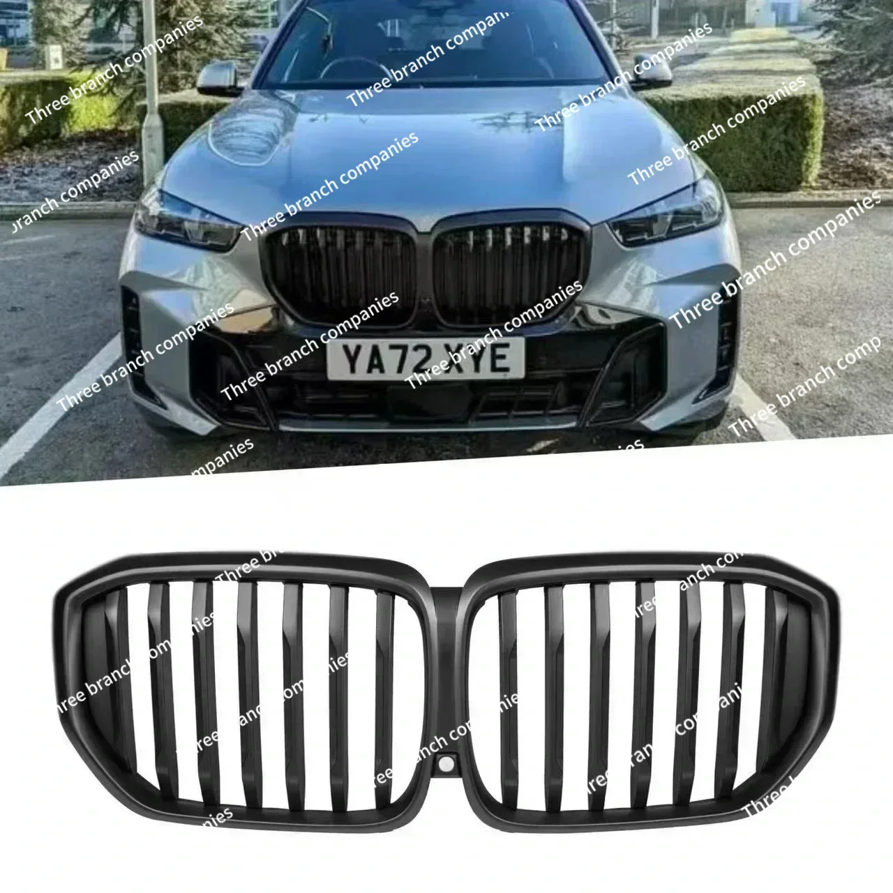

Car Accessories Front Kidney Bumper Grill Facelift for G05 LCI X5 2023 2024 2025 Gloss Black Grille with Camera Hole